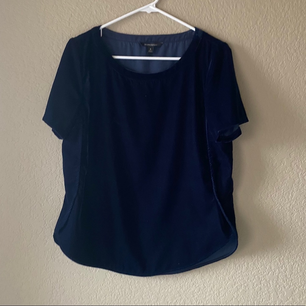 Short-sleeve Velvet Top